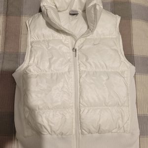 Vest, white, Nike, run, top, zipup, size M, Medium